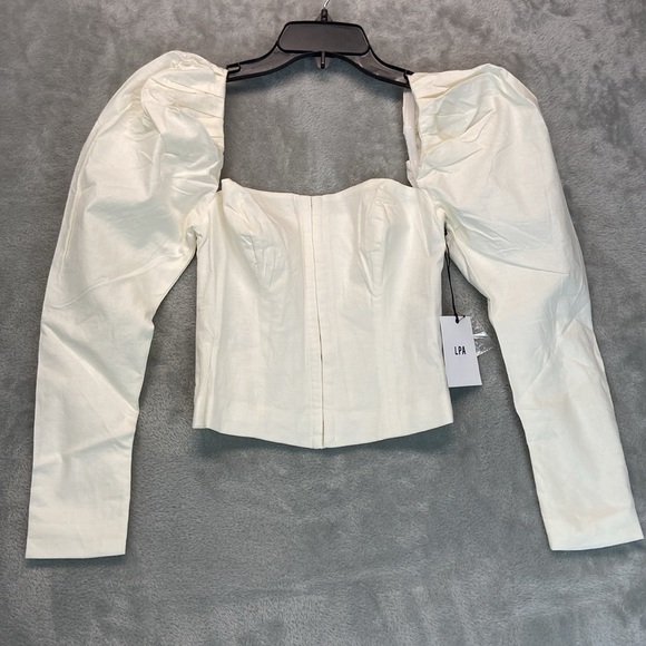 LPA Idalia Cream Corset Puff Sleeves Top Size S from REVOLVE
